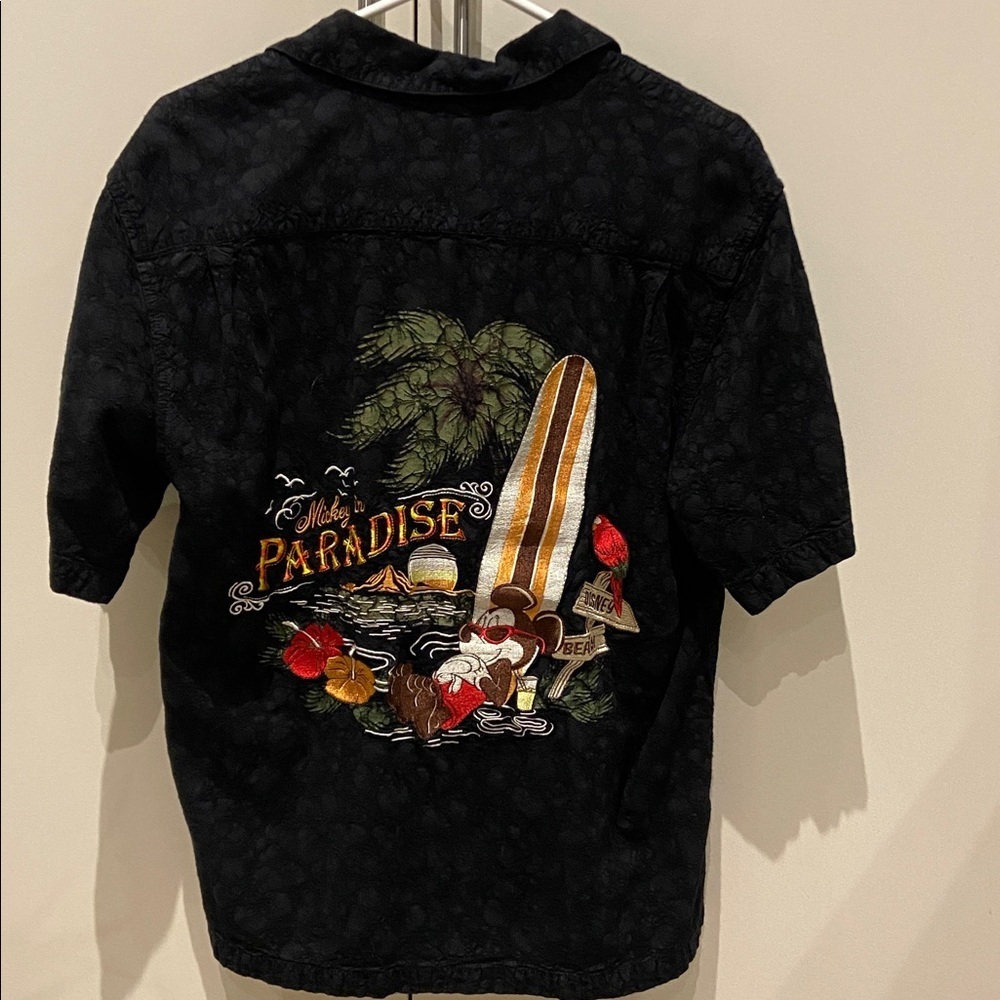 Disney Mickey Mouse in Paradise Embroidered Hawaiian Shirt